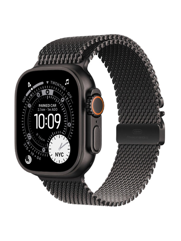 Apple Watch Ultra 3 49mm 2025 Black Titanium Case with Black Titanium Milanese Loop