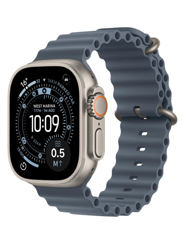 Apple Watch Ultra 3 49mm 2025 Natural Titanium Case with Anchor Blue Ocean Band